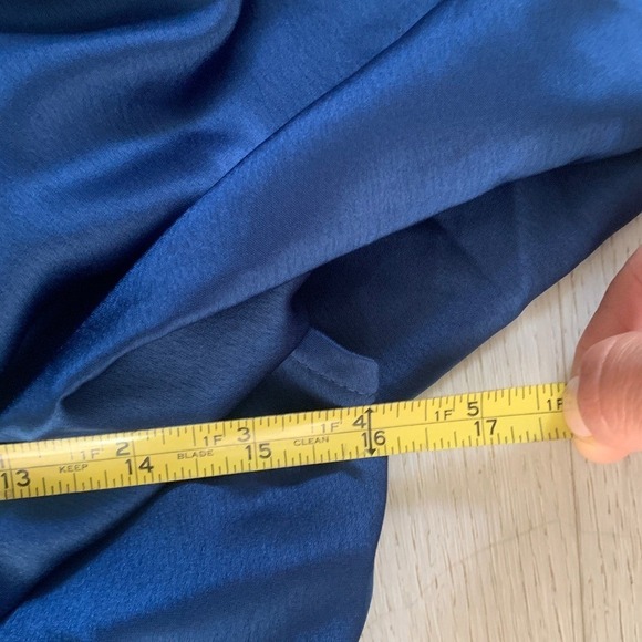 NWT Lulus Always Celebrating Navy Blue Satin Off-the-Shoulder Mini  size S - Picture 13 of 15